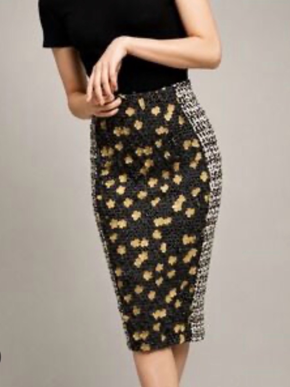 Byron Lars 3D Laser Cut Floral Pencil Skirt - Picture 2 of 10